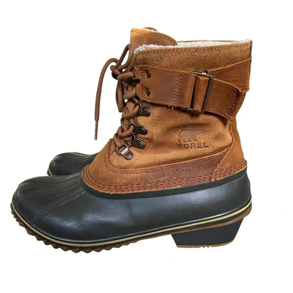 Sorel Fancy Lace II Waterproof Fleece Lined Winter Boots Size 10 EU 41 Brown